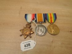 A WWI Medal Trio, 1914-15 Star to 18956 PTE.M.MAWDSLEY.R.A.M.C, War Medal & Victory Medal to 18956