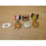 A WWI Medal Trio, 1914-15 Star to W-152 L.CPL.H.A.PROCTOR.CHES.R, War Medal & Victory Medal to W-152