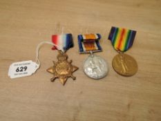 A WWI Medal Trio, 1914-15 Star to W-152 L.CPL.H.A.PROCTOR.CHES.R, War Medal & Victory Medal to W-152