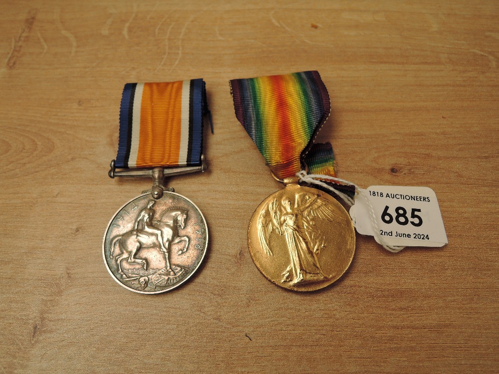 A WWI Pair, War & Victory Medals to M.17635 H.ROBSON.W.MN.2.RN