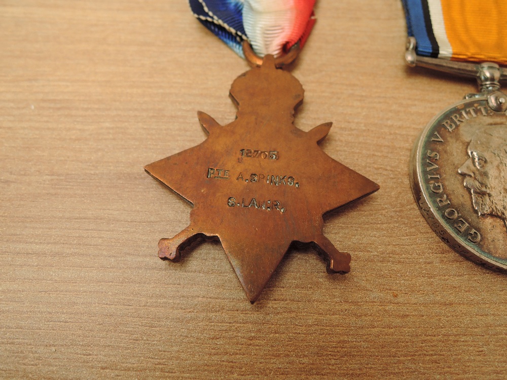 A WWI Four Medal Group to 12705.PTE.A.SPINKS.S.LANC.R, CPL.A.SPINKS and L.CPL.A.SPINKS.7/S.LANC.R, - Image 3 of 5