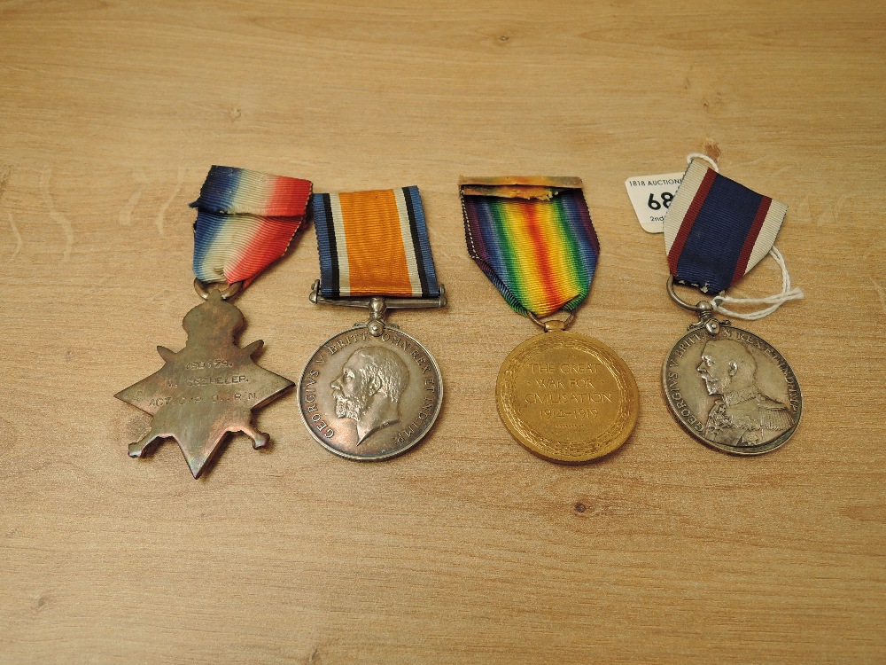 A WWI Trio, 1914-15 Star, War and Victory Medal, 1914-15 Star to 180179 M.GEEHELER.ACT.C.P.O.RN - Image 2 of 4