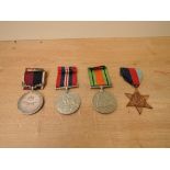 A WWII Four Medal Group to FLT.LT.B.E.LAKE.RAF, 1939-45 Star, Defence Medal, War Medal and named