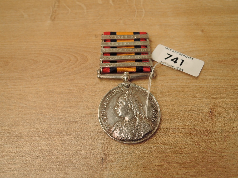 A Queen's South Africa Medal with five clasps, Tugela Heights, Orange Free State, Relief of