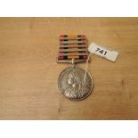 A Queen's South Africa Medal with five clasps, Tugela Heights, Orange Free State, Relief of