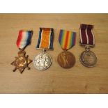A WWI Four Medal Group to 12705.PTE.A.SPINKS.S.LANC.R, CPL.A.SPINKS and L.CPL.A.SPINKS.7/S.LANC.R,