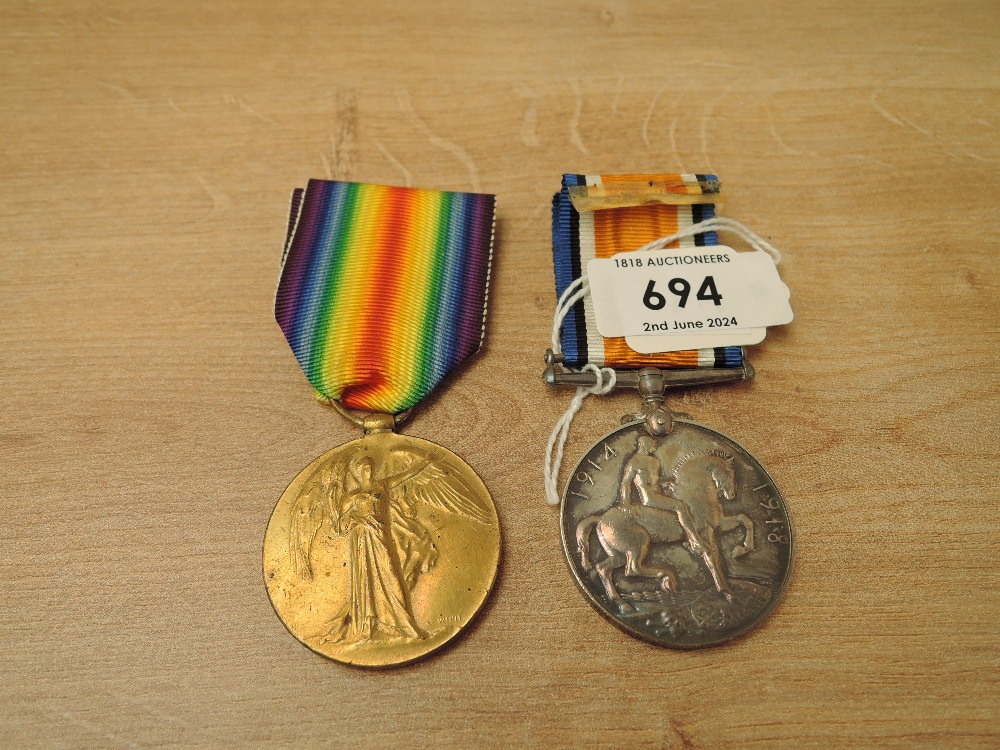 A WWI Pair to 447181 A.CPL.W.PERKS 15th CANADIAN INFANTRY, War & Victory Medals, Colonial Troops