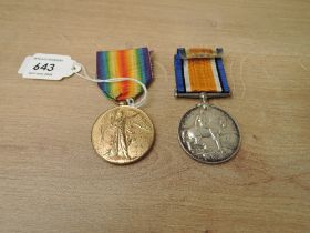 A WWI Medal Pair, War & Victory to 42820 PTE.J.LORT.R.IR.RIF, both with ribbons