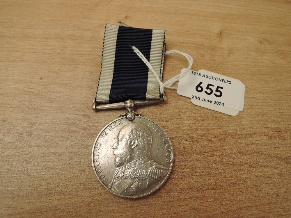 A Edward VII Royal Naval Long Service and Good Conduct Medal to 281483 A.W White.Stoker.P.O HMS - Image 2 of 4