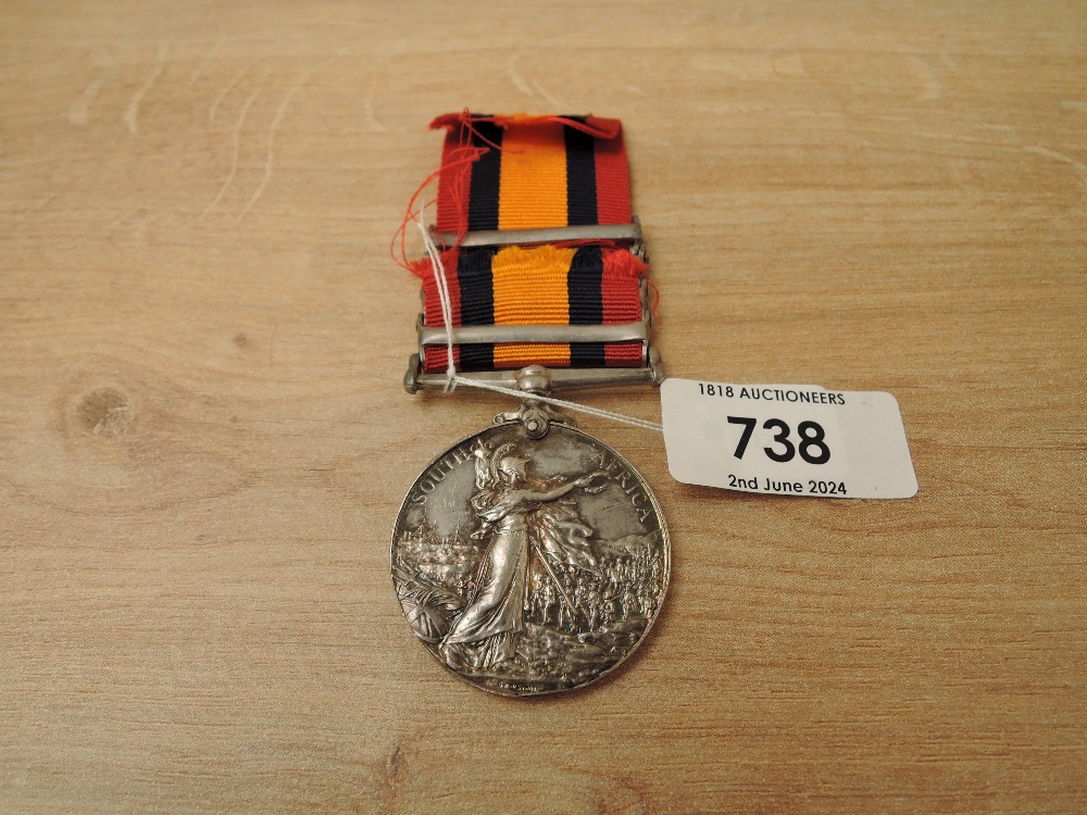 A Queen's South Africa Medal with four clasps, Cape Colony, Orange Free State, Transvaal and South - Image 2 of 4