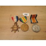 A WWI Medal Trio, 1914-15 Star, War Medal & Victory Medal to 9194 CPL.F.P.DENNISON.L.N.LAN.R, all