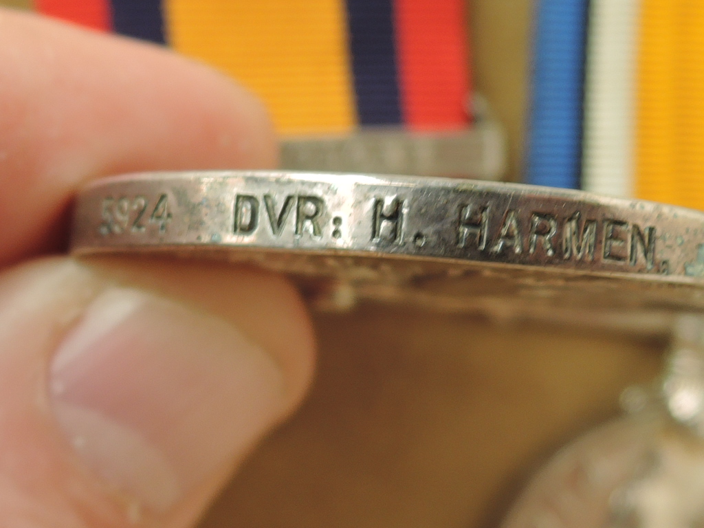 Four Medals, Queens South Africa Medal to DVR.H.HARMEN.LIVERPOOL.REGT with two clasps, Cape Colony - Image 3 of 6
