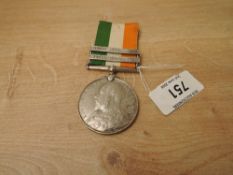 A Edward VII Kings South Africa Medal with two clasps, South Africa 1901 and South Africa 1902 to