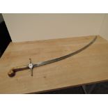 A British Cavalry Mameluke Sword possibly Dragoon Guards, C.1825, no scabbard, bone grip, highly