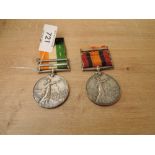 A pair of Queen and King South Africa Medals, Queens Medal with four clasps, Cape Colony,