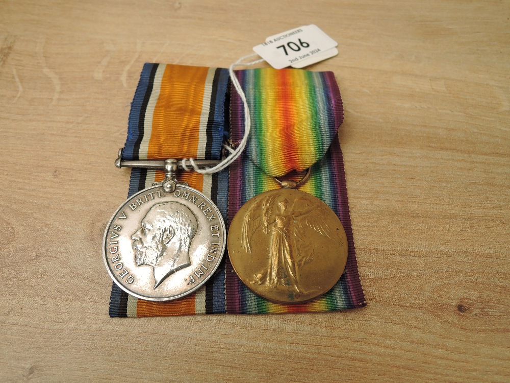 A pair of WWI Medals to 2.LIEUT.J.H.DARLINGTON said to be South Lancs Rgt, War & Victory Medals