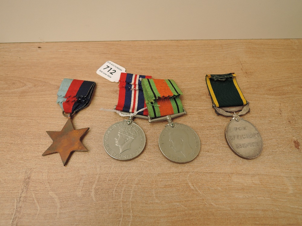 A group of Four WWII Medals to 394047.PTE.J.C.HANAGHAN.4-5.CHES.R, 1939-45 Star, Defence Medal, - Image 2 of 6