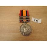 A Queen's South Africa Medal with three clasps, Cape Colony, Orange Free State and South Africa 1902