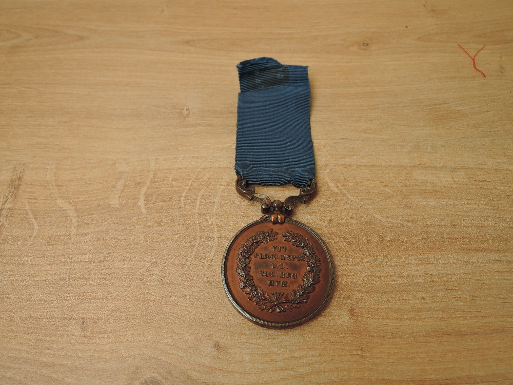 A Royal Humane Society Medal (life saving) to SERGEANT-DAVID.L.COOPER 18th April 1923 on reverse