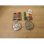 A pair of Queen and King South Africa Medals, Queens Medal with five clasps, Cape Colony, Tugela