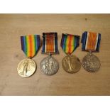 Two Pairs of WWI Medals, War & Victory Medals to 63112 PTE.A.WYLDE.L/POOL.R and 4625 PTE.A.WLYDE.