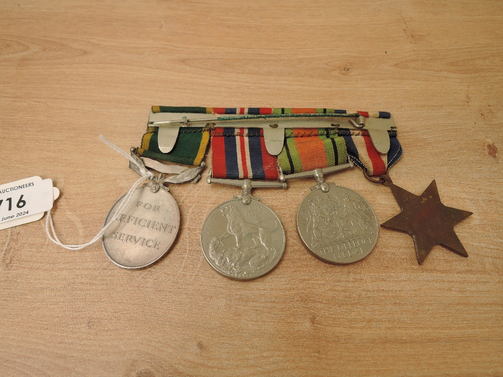 A group of Four WWII Medals to 4195136 PTE.J.H.ROBERTS.R.P.C, France & Germany Star, Defence - Image 2 of 4