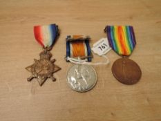 A Trio of WWI Medals to 6933.PTE.W.R.WARD.A.CYCLIST.CORPS, 1914-15 Star, War Medal 1914-20 and