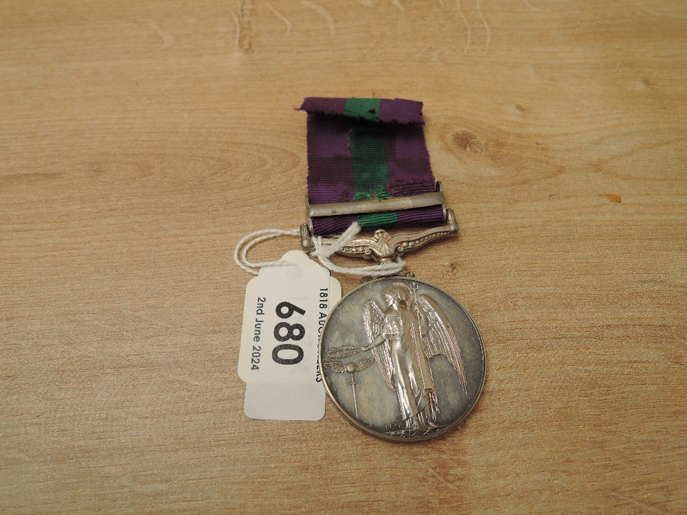 A Queen Elizabeth II British General Service Medal 1918-62, Arabian Peninsular clasp to T/23759724 - Image 2 of 4