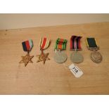 A group of Five WWII Medals to 904645 GNR.A.P.PARKER.R.A, 1939-1945 Star, Africa Star, War Medal