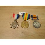 A WWI Medal Trio, 1914-15 Star, War Medal & Victory Medal to 6525 PTE.J.EVANS.R.W.FUS all with