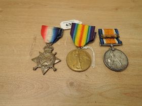 A WWI Medal Trio, 1914-15 Star, War Medal & Victory Medal to 6525 PTE.J.EVANS.R.W.FUS all with