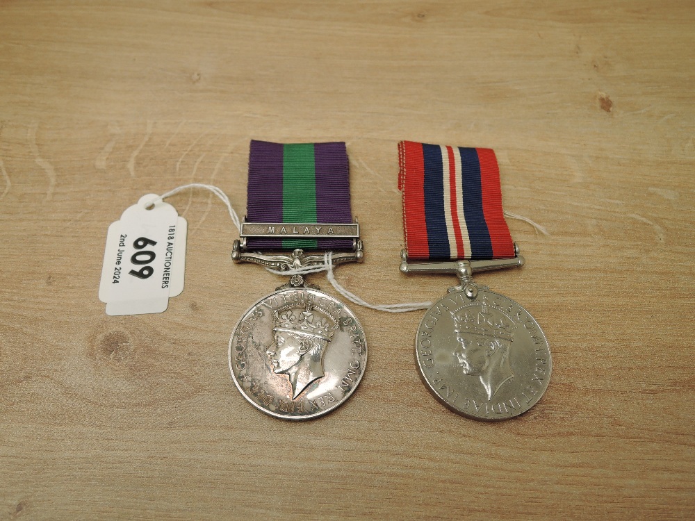 A WWII Medal Pair, George V General Service Medal with Malaya Clasp to 21017311 PTE.R.H.COLLINS.R. - Image 2 of 4