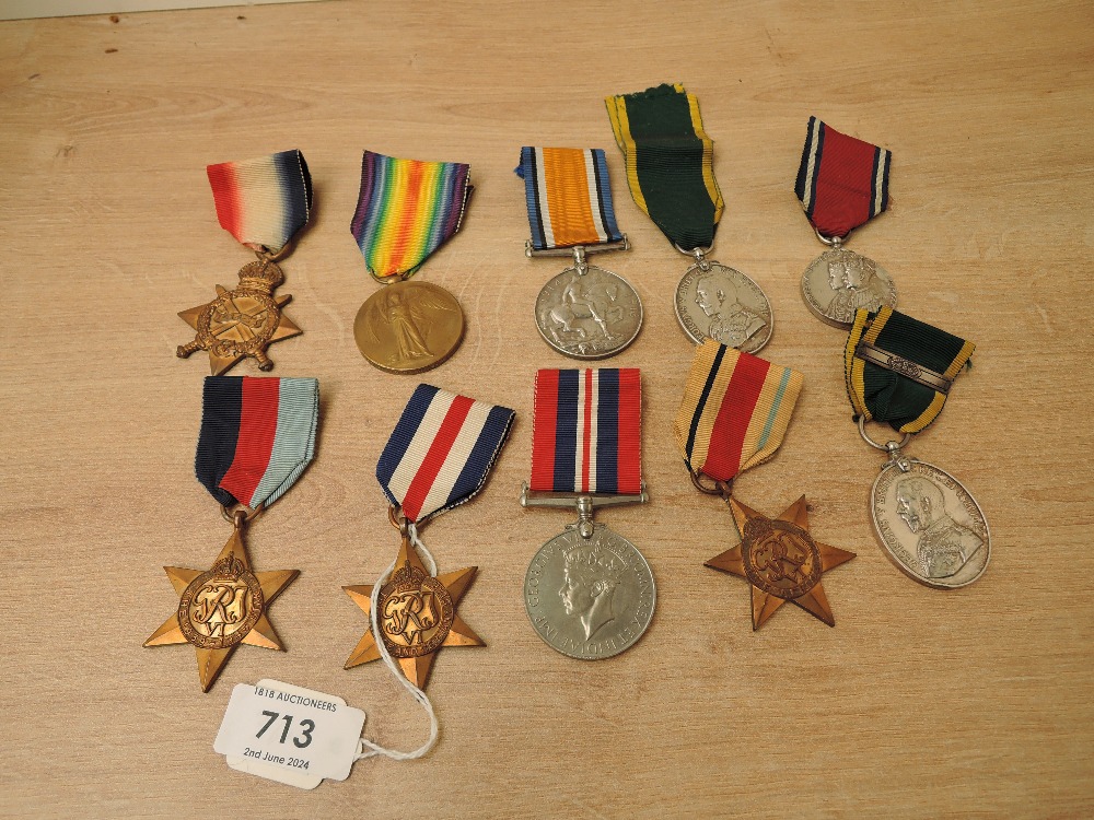 A Group of Ten Medals, WWI 1914-15 Star to 443.SJT.W.SEED.R.F.A, War & Victory Medals to 443 A.B.Q.