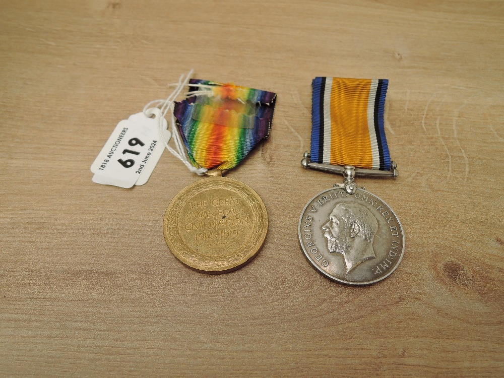 A WWI Medal Pair, War & Victory Medals to 9268 PTE.J.H.POTTS.&R.W.FUS, both with ribbons - Image 2 of 4