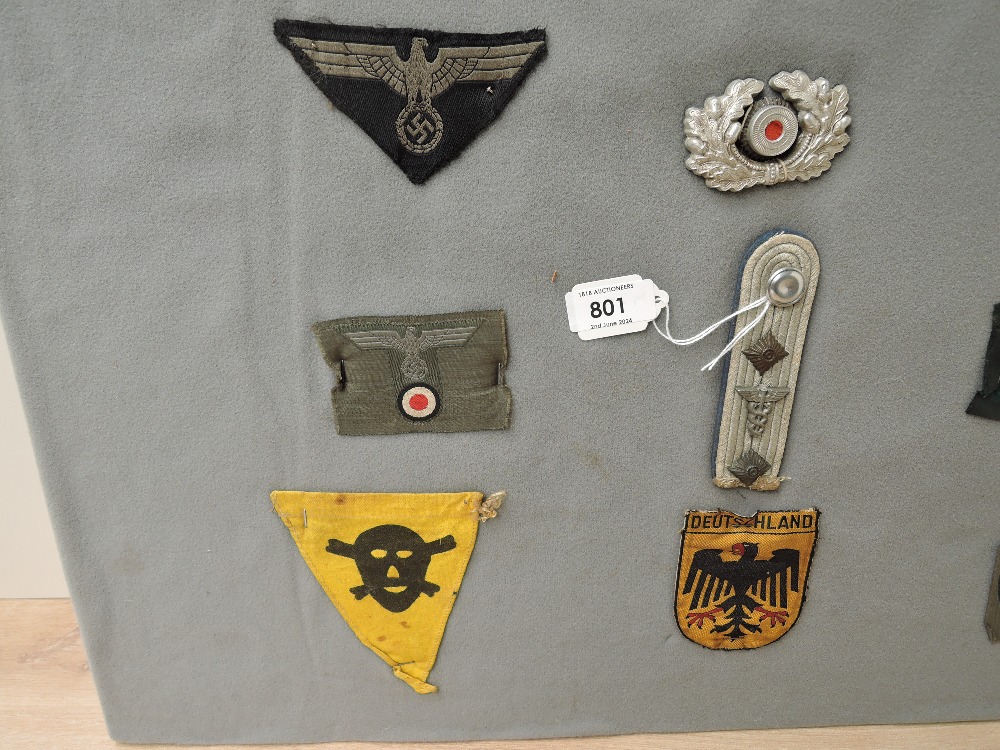 A collection of German Cloth Badges, Visor Cap Wreath, Panzer Breast Eagle, M38 Heer Officers Bevo - Image 2 of 3