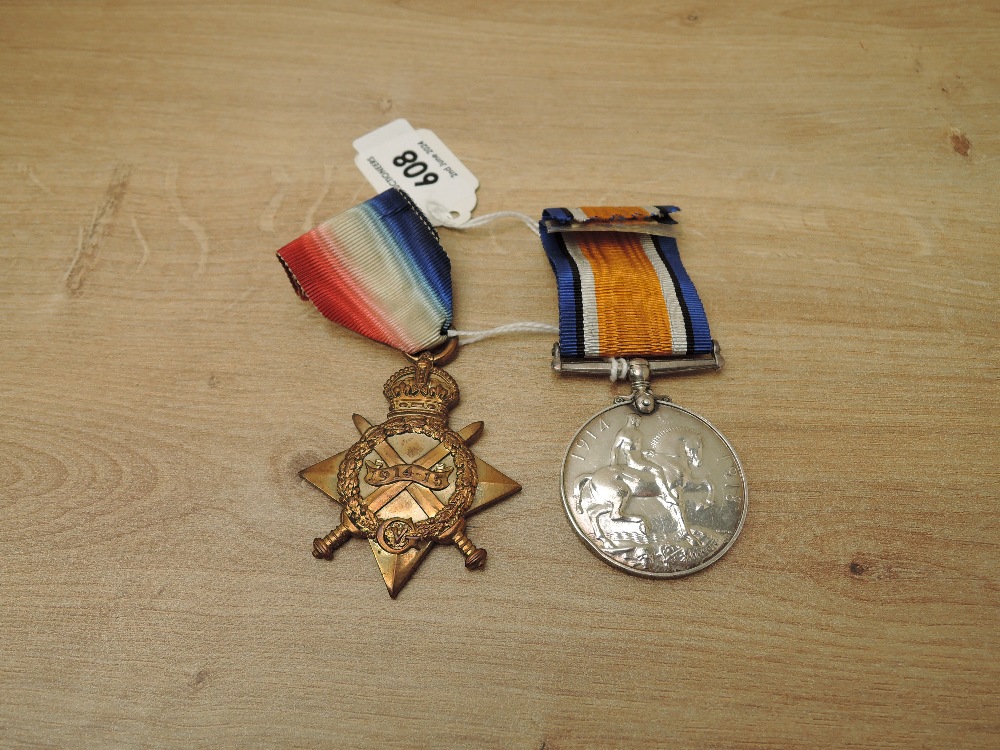 A WWI Medal Pair, 1914-15 Star & War Medal to 21735 PTE.W.ROSSINGTON.S.WALES.BORD