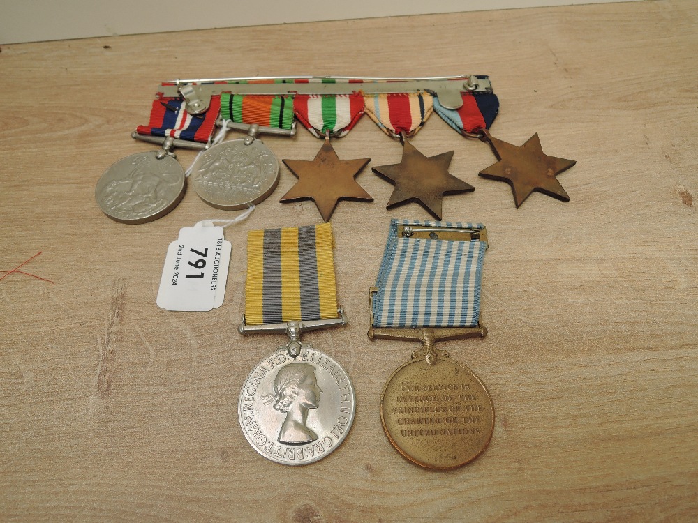 A WWII Medal Group, British Korea Medal 21128235 PTE.C.D.CARNE.K.S.L.I.I, UN Medal, 1939-45 Star, - Image 2 of 4