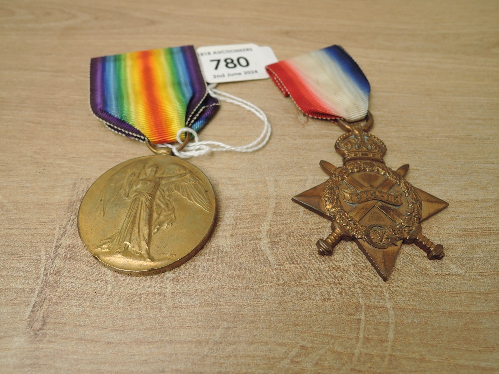 A WWI Medal Pair, 1914-15 Star to 3410 PTE.H.J.DAVIS.R.FUS and Victory Medal to 403610 SJT.H.J.