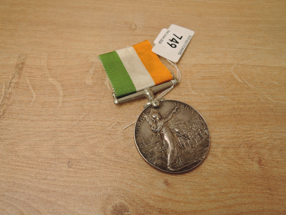 A Edward VII Kings South Africa Medal, this medal has had name erased and has wrong top