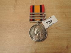 A Queen's South Africa Medal with three clasps, Cape Colony, Tugela Heights and Relief of