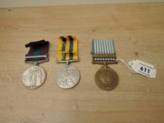 Three British Medals, George VI General Service Medal with Malaya Clasp to 22393592 PTE.J.J.NOLAN.