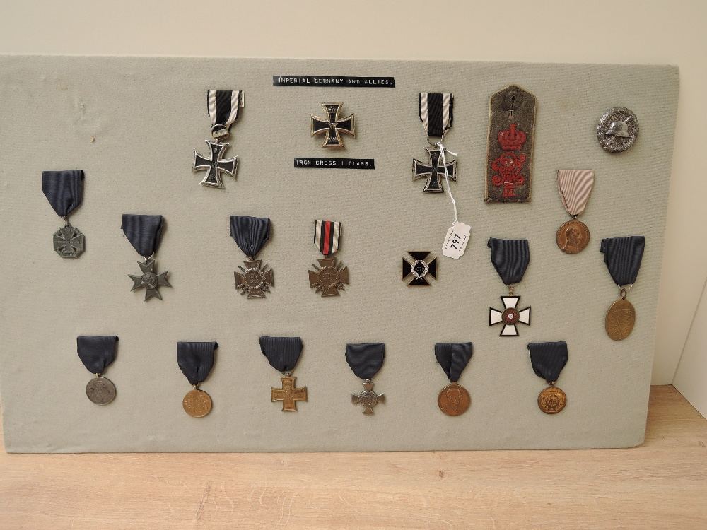 A collection of mainly WWI Period German and Allies Medals and Badges, German 1813-1914 Iron Cross