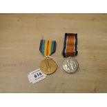 A WWI Medal Pair, War & Victory Medals to 41378 PTE.A.PARTINGTON.S.WALES.BORD, both with ribbons