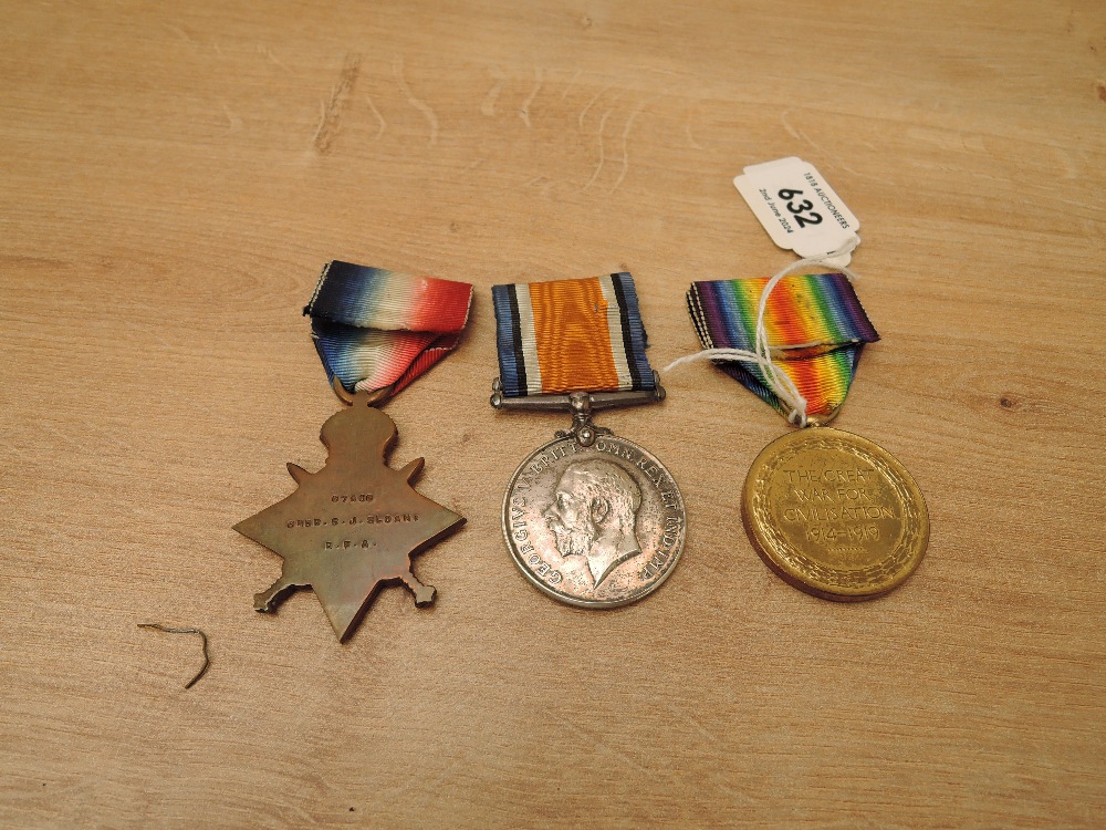 A WWI Medal Trio, 1914-15 Star to 67406 BMBR.S.J.SLOAN.R.F.A, War Medal & Victory Medal to 67406 - Image 2 of 4