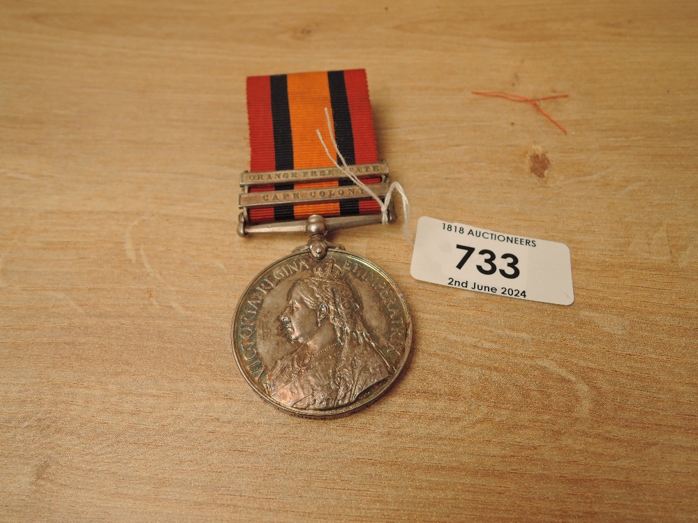 A Queen's South Africa Medal with two clasps, Cape Colony and Orange Free State to 6425 PTE.J. - Image 2 of 4