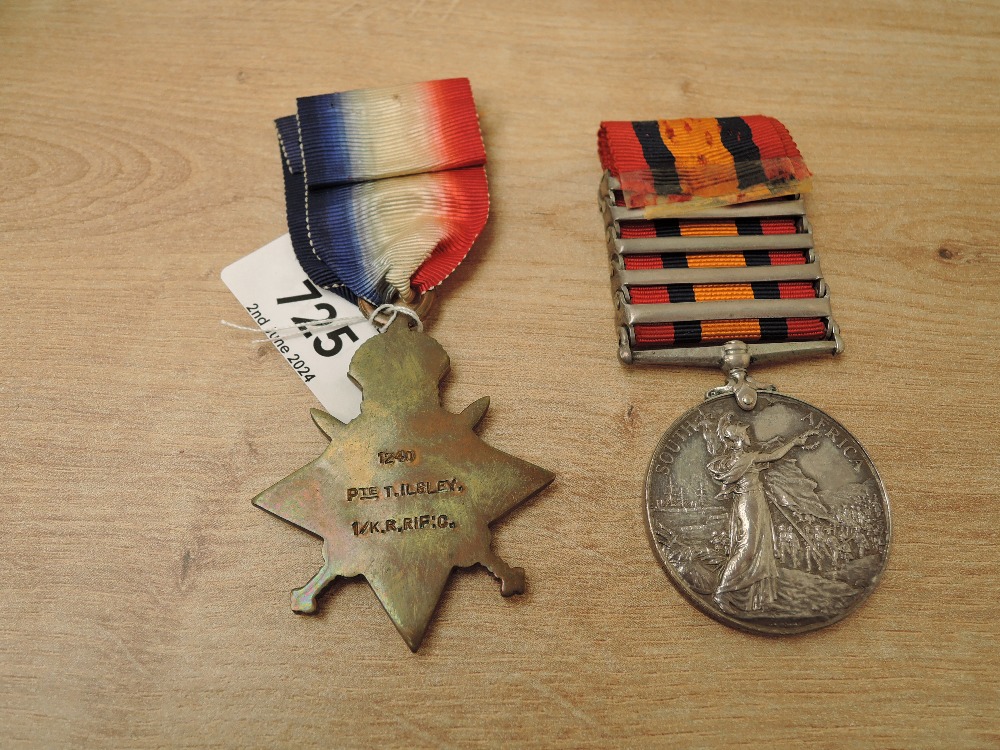 A pair of Medals, Queens South Africa Medal with five clasps, Cape Colony, Tugela Heights, Orange - Image 2 of 5