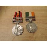 A pair of Queen and King South Africa Medals, Queens Medal with three clasps, Wittebergen, Transvaal