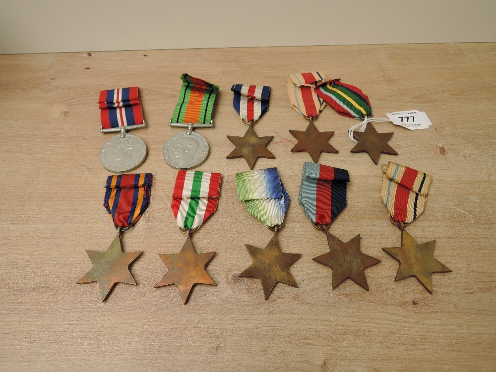 Ten WWII Medals , 1939-45 Star, Atlantic Star, Africa Star, Africa Star with 8th Army Clasp, Pacific - Image 2 of 2