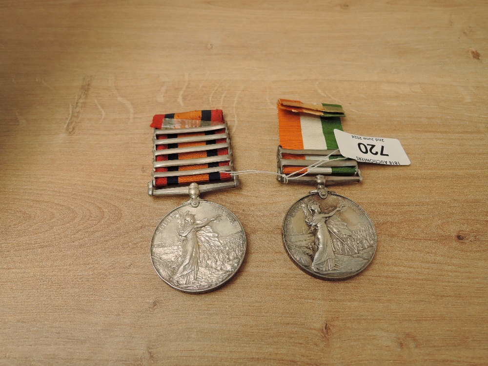 A pair of Queen and King South Africa Medals, Queens Medal with five clasps, Cape Colony, Tugela - Image 2 of 5