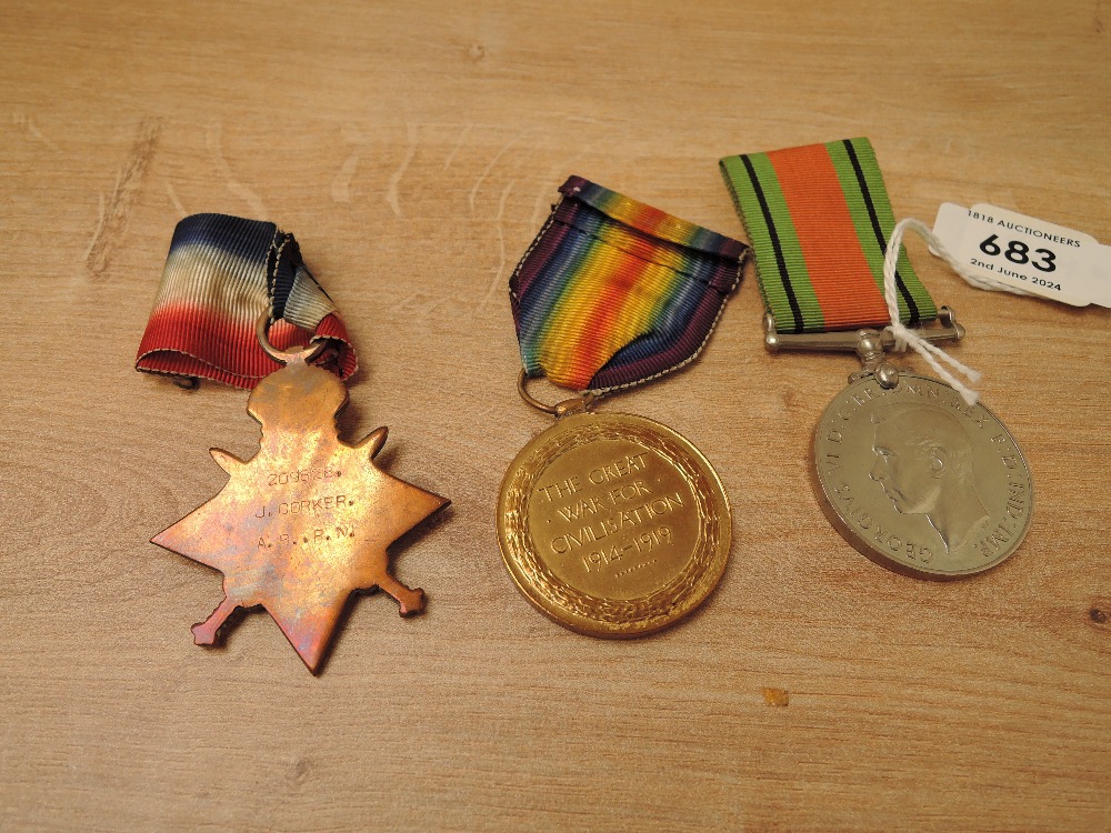 A WWI Pair and a WWII Defence Medal, 1914-15 Star and Victory Medal to 209828 J.CORKER.A.B.R.N - Image 2 of 4